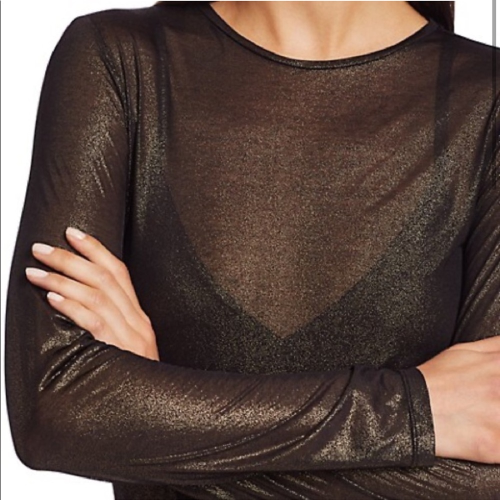 L’Agence Tess Semi-Sheer Top NWOT